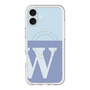 スリムプロテクションプレミアムケース with MagSafe［ オリジナル - initial two tone - W blue ］