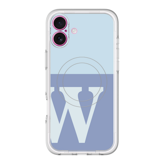 スリムプロテクションプレミアムケース with MagSafe［ オリジナル - initial two tone - W blue ］