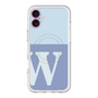 スリムプロテクションプレミアムケース with MagSafe［ オリジナル - initial two tone - W blue ］