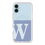 スリムプロテクションプレミアムケース with MagSafe［ オリジナル - initial two tone - W blue ］