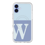 スリムプロテクションプレミアムケース with MagSafe［ オリジナル - initial two tone - W blue ］
