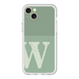 スリムプロテクションプレミアムケース with MagSafe［ オリジナル - initial two tone - W green ］