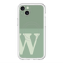 スリムプロテクションプレミアムケース with MagSafe［ オリジナル - initial two tone - W green ］