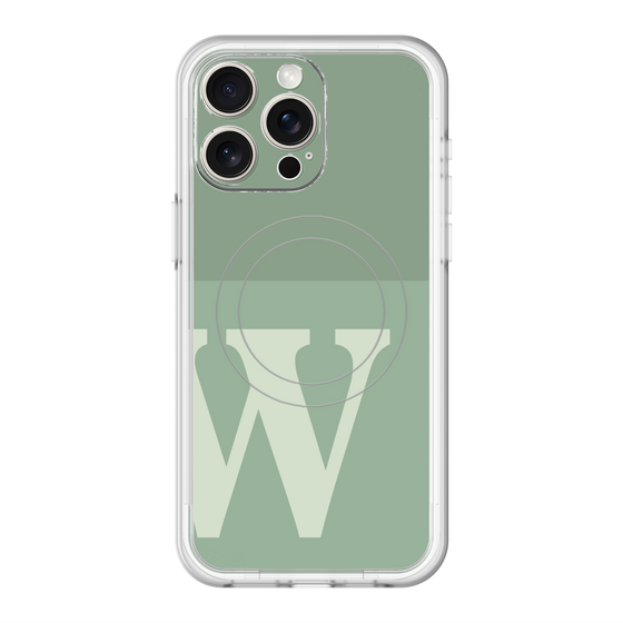 スリムプロテクションプレミアムケース with MagSafe［ オリジナル - initial two tone - W green ］