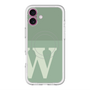 スリムプロテクションプレミアムケース with MagSafe［ オリジナル - initial two tone - W green ］