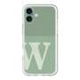 スリムプロテクションプレミアムケース with MagSafe［ オリジナル - initial two tone - W green ］
