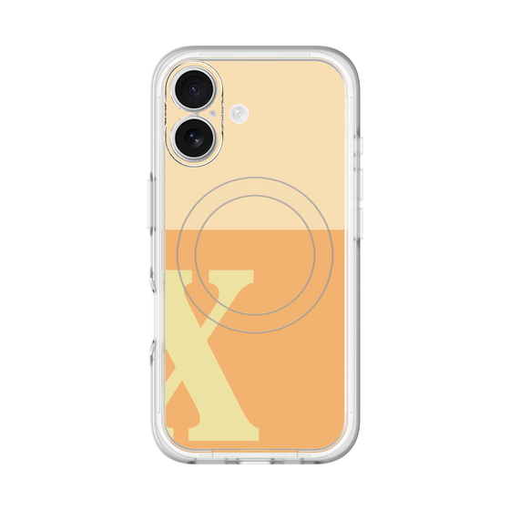スリムプロテクションプレミアムケース with MagSafe［ オリジナル - initial two tone - X orange ］