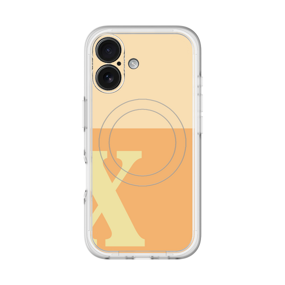 スリムプロテクションプレミアムケース with MagSafe［ オリジナル - initial two tone - X orange ］