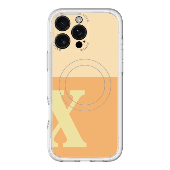 スリムプロテクションプレミアムケース with MagSafe［ オリジナル - initial two tone - X orange ］