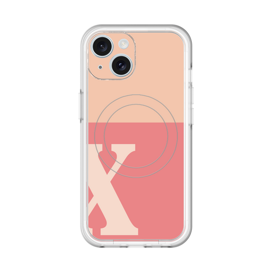 スリムプロテクションプレミアムケース with MagSafe［ オリジナル - initial two tone - X pink ］