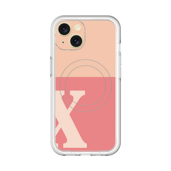 スリムプロテクションプレミアムケース with MagSafe［ オリジナル - initial two tone - X pink ］