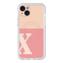 スリムプロテクションプレミアムケース with MagSafe［ オリジナル - initial two tone - X pink ］