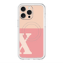 スリムプロテクションプレミアムケース with MagSafe［ オリジナル - initial two tone - X pink ］