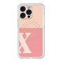 スリムプロテクションプレミアムケース with MagSafe［ オリジナル - initial two tone - X pink ］
