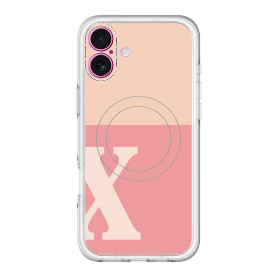 スリムプロテクションプレミアムケース with MagSafe［ オリジナル - initial two tone - X pink ］