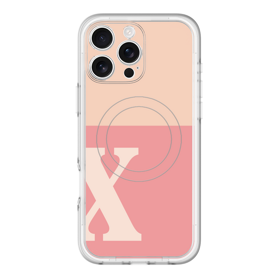 スリムプロテクションプレミアムケース with MagSafe［ オリジナル - initial two tone - X pink ］