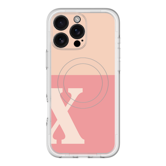 スリムプロテクションプレミアムケース with MagSafe［ オリジナル - initial two tone - X pink ］
