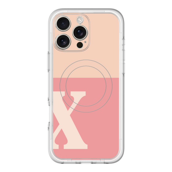 スリムプロテクションプレミアムケース with MagSafe［ オリジナル - initial two tone - X pink ］