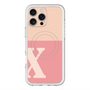 スリムプロテクションプレミアムケース with MagSafe［ オリジナル - initial two tone - X pink ］