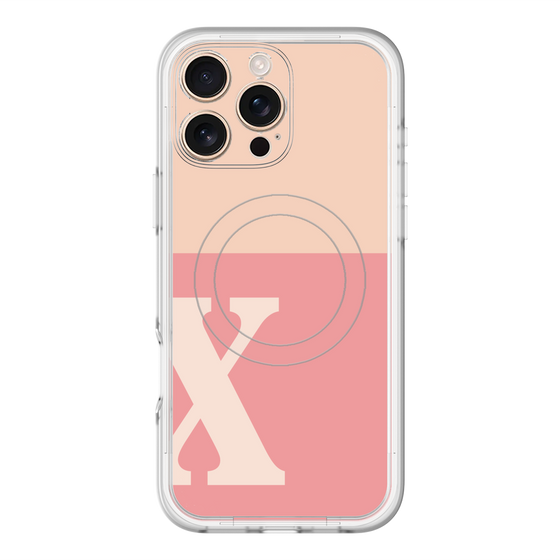 スリムプロテクションプレミアムケース with MagSafe［ オリジナル - initial two tone - X pink ］