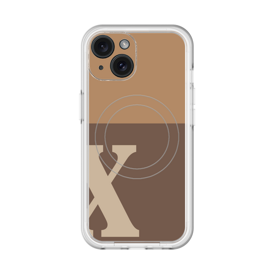 スリムプロテクションプレミアムケース with MagSafe［ オリジナル - initial two tone - X brown ］