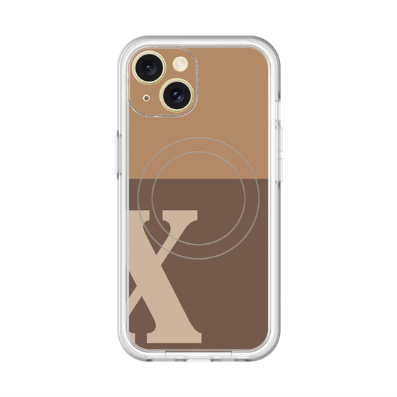 スリムプロテクションプレミアムケース with MagSafe［ オリジナル - initial two tone - X brown ］