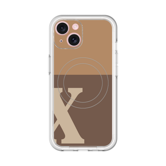 スリムプロテクションプレミアムケース with MagSafe［ オリジナル - initial two tone - X brown ］