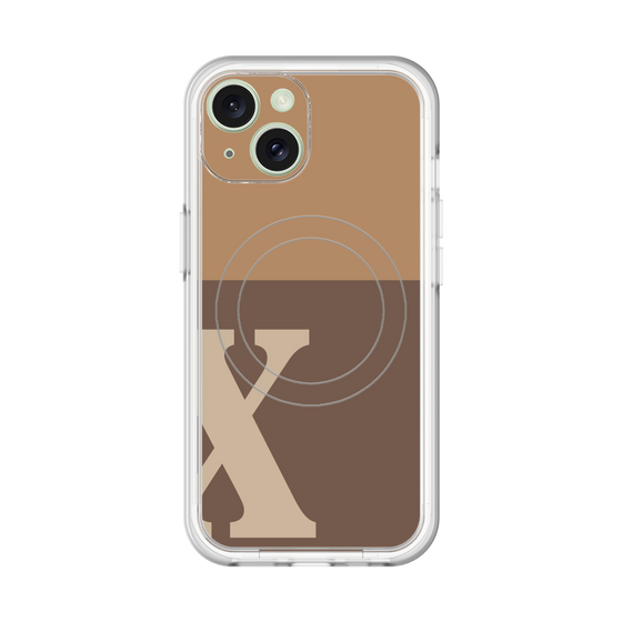 スリムプロテクションプレミアムケース with MagSafe［ オリジナル - initial two tone - X brown ］