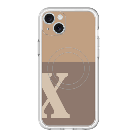 スリムプロテクションプレミアムケース with MagSafe［ オリジナル - initial two tone - X brown ］