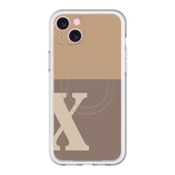 スリムプロテクションプレミアムケース with MagSafe［ オリジナル - initial two tone - X brown ］