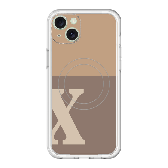 スリムプロテクションプレミアムケース with MagSafe［ オリジナル - initial two tone - X brown ］