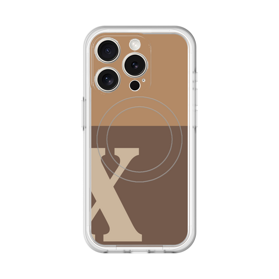 スリムプロテクションプレミアムケース with MagSafe［ オリジナル - initial two tone - X brown ］