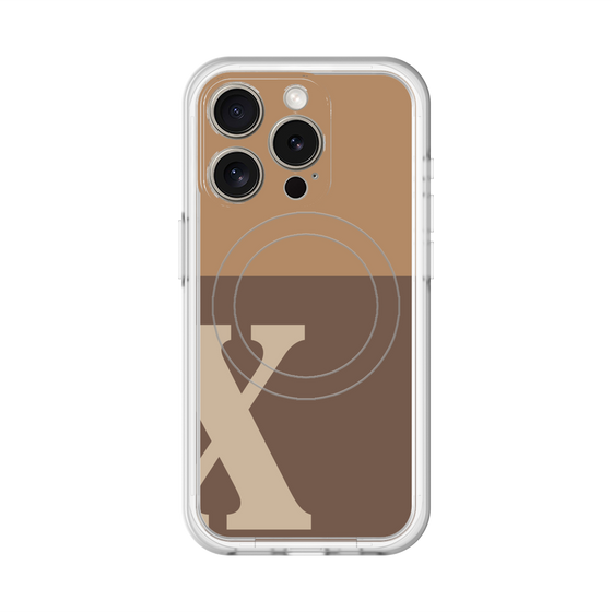 スリムプロテクションプレミアムケース with MagSafe［ オリジナル - initial two tone - X brown ］
