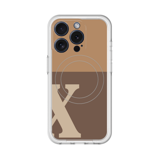 スリムプロテクションプレミアムケース with MagSafe［ オリジナル - initial two tone - X brown ］