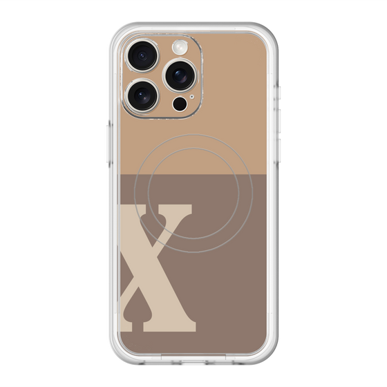 スリムプロテクションプレミアムケース with MagSafe［ オリジナル - initial two tone - X brown ］