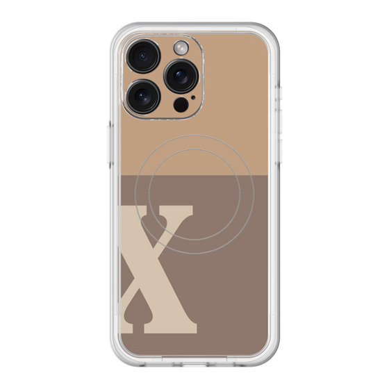スリムプロテクションプレミアムケース with MagSafe［ オリジナル - initial two tone - X brown ］