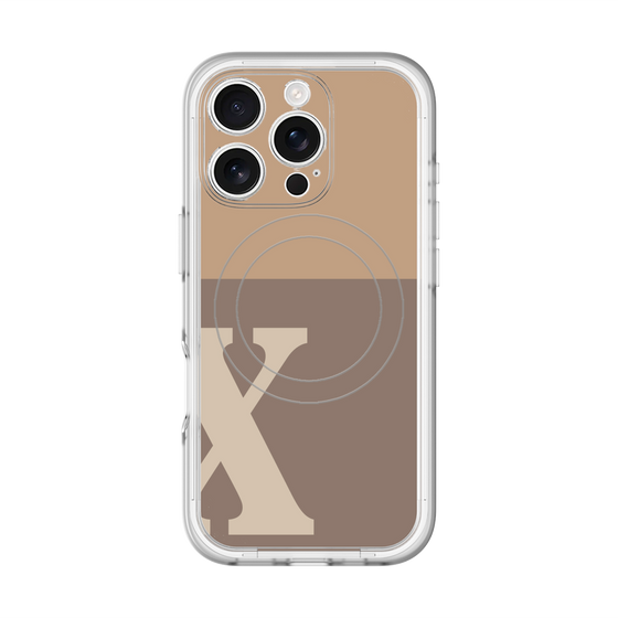 スリムプロテクションプレミアムケース with MagSafe［ オリジナル - initial two tone - X brown ］