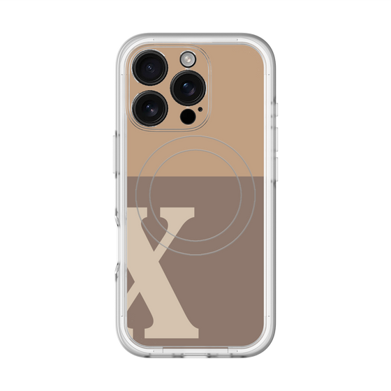 スリムプロテクションプレミアムケース with MagSafe［ オリジナル - initial two tone - X brown ］