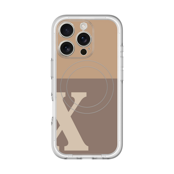 スリムプロテクションプレミアムケース with MagSafe［ オリジナル - initial two tone - X brown ］