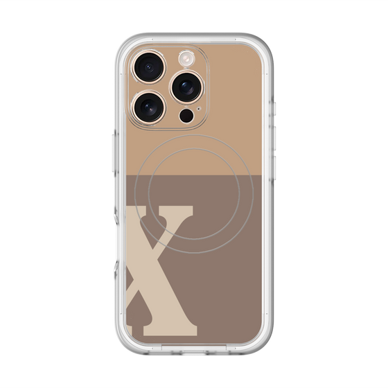 スリムプロテクションプレミアムケース with MagSafe［ オリジナル - initial two tone - X brown ］