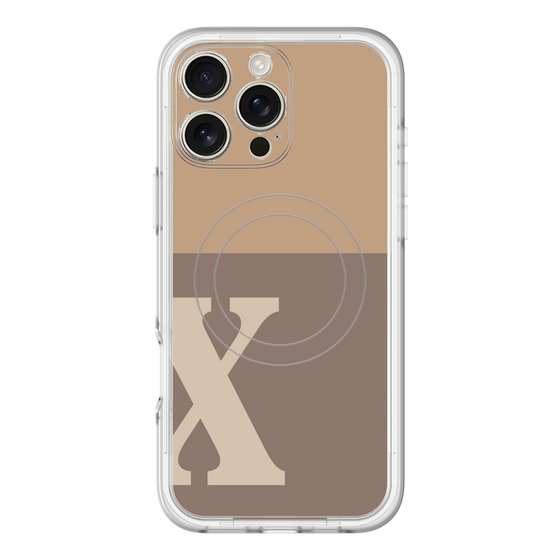 スリムプロテクションプレミアムケース with MagSafe［ オリジナル - initial two tone - X brown ］
