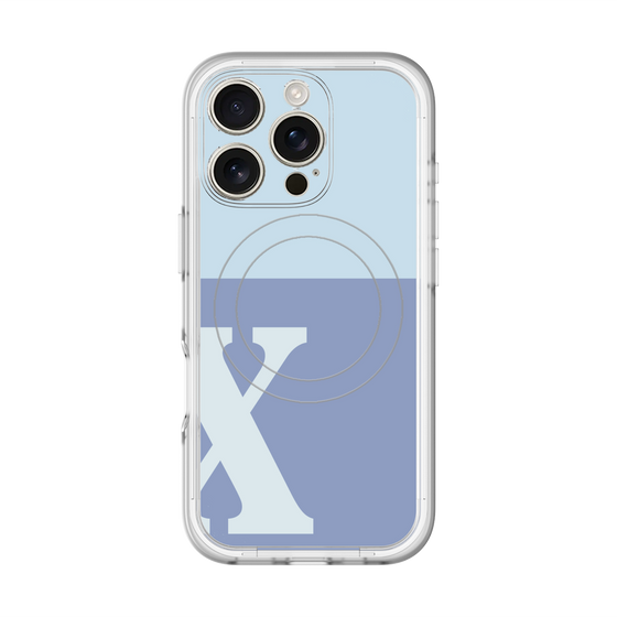 スリムプロテクションプレミアムケース with MagSafe［ オリジナル - initial two tone - X blue ］