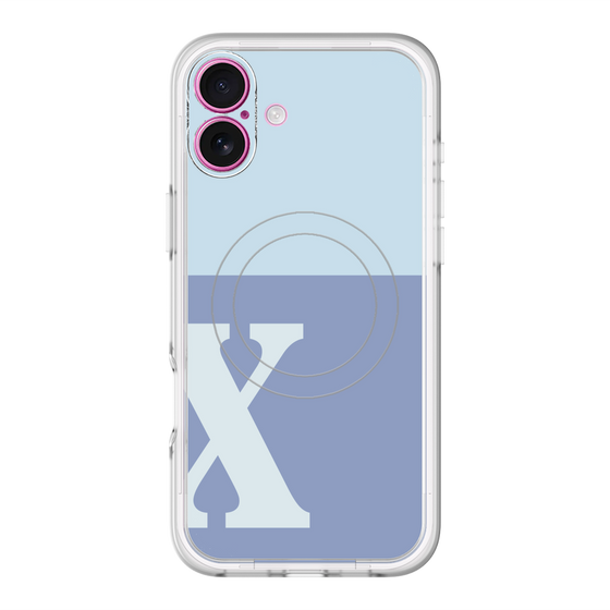 スリムプロテクションプレミアムケース with MagSafe［ オリジナル - initial two tone - X blue ］