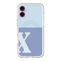 スリムプロテクションプレミアムケース with MagSafe［ オリジナル - initial two tone - X blue ］