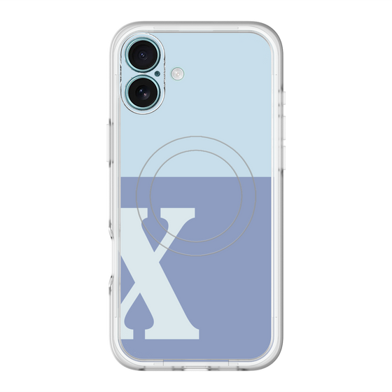 スリムプロテクションプレミアムケース with MagSafe［ オリジナル - initial two tone - X blue ］