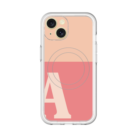 スリムプロテクションプレミアムケース with MagSafe［ オリジナル - initial two tone - A pink ］