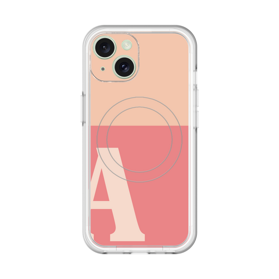 スリムプロテクションプレミアムケース with MagSafe［ オリジナル - initial two tone - A pink ］