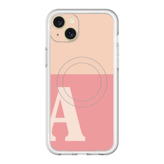 スリムプロテクションプレミアムケース with MagSafe［ オリジナル - initial two tone - A pink ］