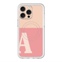 スリムプロテクションプレミアムケース with MagSafe［ オリジナル - initial two tone - A pink ］