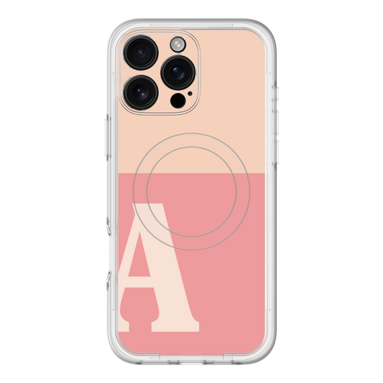 スリムプロテクションプレミアムケース with MagSafe［ オリジナル - initial two tone - A pink ］